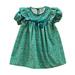 Girl s Vintage Flower Print Dress Summer Short Sleeve Crew Neck A Swing Loose Hemline Summer Clothes