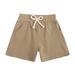 B91xZ Toddler Shorts Boys Kids Unisex Toddlers And Babies Cotton Pull On Shorts Breathable Cotton Baby Boys Girls Shorts Coffee Sizes 12-24 Months