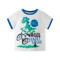 ZRBYWB Toddler Kids Baby Boy Clothes Summer Cartoon Cute Funny Dinosaur Short Sleeve Crew Neck T Shirts Tops Tee Two Color Optional Summer Tops