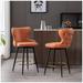 Corrigan Studio® Tufted Upholstered Swivel Bar Stool w/ Footrest & Nailhead Wood/Velvet in Orange | 38.2 H x 19.3 W x 18.9 D in | Wayfair
