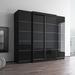 Wade Logan® Bucur Armoire Wardrobe Wood in Black | 79 H x 91 W x 26 D in | Wayfair 8BB03A7AC1404F33A52C68F75B2229DA