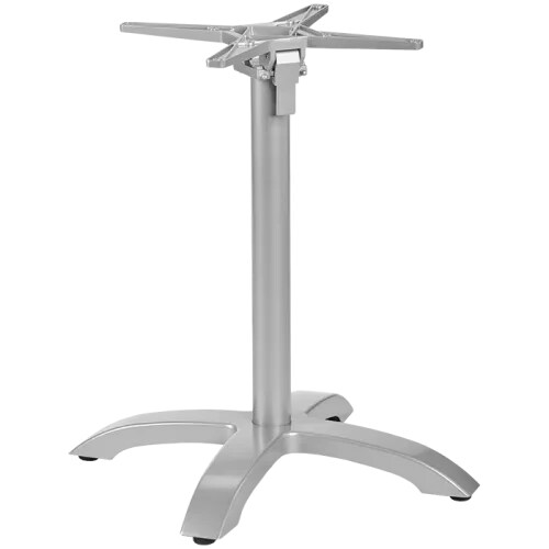 Garden Emotions Outdoor Tischgestell für quadratischeund runde Tischplatten bis 80x80 cm Nancy silber klappbar Image