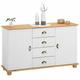 Idimex - Buffet colmar commode bahut vaisselier meuble bas rangement avec 4 tiroirs au centre et 2