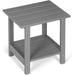 Nalone 2 -Tier Outdoor Side Table HDPE Adirondack Table Patio Side Table Weather Resistant End Table Small Outdoor Table (Rectangular Gray)