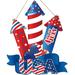 njshnmn 4th of July Hanging Door Sign Independence Day Front Door Decorations Signs ( Style)