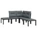 vidaXL Patio Lounge Set Outdoor Patio Furniture Black and Gray Poly Rattan