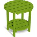 Nalone 2 -Tier Outdoor Side Table HDPE Adirondack Table Patio Side Table Weather Resistant End Table Small Outdoor Table (Round Lime)