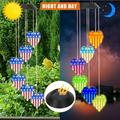 RKSTN 4th of July Decorations Wind Chimes Solar Wind Chimes Outdoor Color Changing Light Up Wind Chimes Solar Powered Memorial Wind Chimes Birthday Gifts Fourth of July Decorations on Clearance