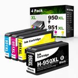 High-Yield 950XL 951XL Ink Cartridges Combo Pack Compatible Ink Cartridge Replacement for HP 950 951 XL Compatible with OfficeJet PRO 8600 8610 8620 8100 Printer (1 Black/1 Yellow/1 Magenta/1 Cyan)