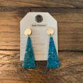 Anthropologie Jewelry | Anthropologie Semi-Precious Turquoise And Gold Dangle Earrings | Color: Blue/Green | Size: Os