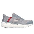 Skechers Men's Slip-ins: Max Cushioning Premier Sneaker | Size 13.0 | Gray/Red | Textile/Synthetic | Machine Washable
