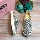 Kate Spade Shoes | Keds For Kate Spade New York Snakeskin Leather Sneakers | Color: Gray/White | Size: 7.5