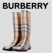Burberry Shoes | Burberry London Rubber Plaid Print Rain Boots | Color: Brown/Cream | Size: 36