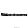 J. Crew Accessories | J. Crew Women's Rhinestone Gunmetal Braided Stretch Belt - Size M/L | Color: Black/Silver | Size: Os