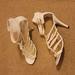 Nine West Shoes | Nine West 4" Heels Dressy Patent Leather Look Gladiator Sandal Size 9 | Color: White | Size: 9