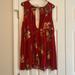Free People Dresses | Flowered Free People Tunic Dress | Color: Gold/Red | Size: M