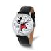 Disney Accessories | Disney Ladies Laughing Mickey Mouse Black Leather Band Watch | Color: White | Size: 9