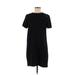 Zara Basic Casual Dress - Shift: Black Solid Dresses - Women's Size Medium