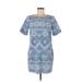 Old Navy Casual Dress - Shift: Blue Jacquard Dresses - Women's Size Small