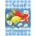 Toland Home Garden Toland Fruit Dragonfly Picnic Inch Summer Flag Dragonfly Double Sided Metal in Blue/Red/Yellow | 40 H x 28 W in | Wayfair