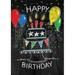 Toland Home Garden Toland Birthday Cake Chalkboard Inch Birthday Flag Party Double Sided Metal in Black/Green/Yellow | 40 H x 28 W in | Wayfair