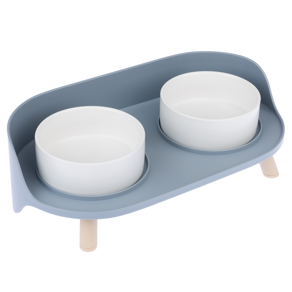 2x450ml Ceramic Duo TIAKI Bowls for Cats & Dogs