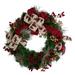 Northlight Seasonal Faux Pinecone 24" Wreath Traditional Faux in Green/Red/White | 24 H x 24 W x 24 D in | Wayfair NORTHLIGHT SM91185