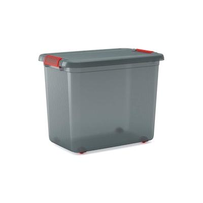 PROREGAL Mehrzweck Aufbewahrungsbehälter MANATEE mit Deckel, HxBxT 45x59x39 cm, 60 Liter, Grau/Orange, Behälter, Box, Aufbewahrungsbehälter Image