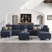 Blue Reclining Sectional - Latitude Run® Zendajas 9 - Piece Upholstered Reclining Sectional Polyester | 34 H x 137 W x 80 D in | Wayfair