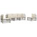 Ebern Designs Laquain 28.3" Wide Outdoor Patio Sofa w/ Cushions Metal in Gray | 26 H x 28.3 W x 28.3 D in | Wayfair