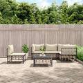 Ebern Designs vidaXL 6 Piece Patio Lounge Set w/ Cushions Anthracite Poly Rattan Synthetic Wicker/All - Weather Wicker/Metal/Wicker/Rattan | Wayfair