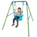 Toddler Swing Set Folding Metal Swing Set with Safety Seat for Baby Kids Gifts Sturdy Metal Swing Stand Safety Belt Indoor Outdoor Infant Swing for Toddlers Age 9-36 Months Aosijia