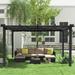 All-Weather Outdoor Patio 13 x 10 Ft Retractable Gazebo with Adjustable Sling Canopy, for Gardens, Terraces, Backyard