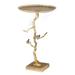 28 Inch Accent Table, Artful Branch Like Frame, Bird Accents - 28 H x 17 W x 17 L Inches