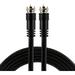 GE RG59 Coaxial Cable 25ft. (7.6m) Black F-Type Connections Jacks Low Loss Double Shielded Coax Cable