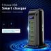 5 Port USB Charger Tower Portable USB Charging Station Desktop Wall Charger for iPhone 8 iPhone X iPhone/7/6s/Plus iPad Galaxy S7/S6/Edge (Black)