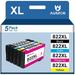 822XL T822XL 822 XL Ink Cartridge Replacement for Epson Workforce Pro WF-3820 WF-4833 WF-4820 WF-4830 WF-4834 Printer Ink(2 Black 1 Cyan 1 Magenta 1 Yellow)
