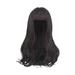 DOPI Brown Wigs For Women Long Curly Wavy Wig With Bangs Brunette Dark Brown 21.7 Inch Synthetic Fiber Natural Looking Hair Wig For Daily Party Use