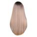 DOPI Headband Wigs Woman Long Fashion Synthetic Wig Pink Natural Stragiht Costume Wig + Cap Gold