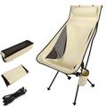 Camping Chair Portable Folding Chair Beach Chair with Side Pocket Lightweight Hiking Chair
