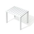 Pellebant Outdoor Side Table Rectangular Aluminum Patio Small End Table White