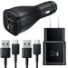 Adaptive Fast Charger Kit for Motorola Moto E7 Plus USB 2.0 Recharger Kit (Wall Charger + Car Charger + 2 x Type C USB Cables) Quick Charger-Black