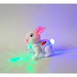Cute dancing baby bunny toy with cute battery-powered music for babies little rabbit 3D light music jumping rabbit toy (pink)