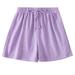 Baby Shorts Boys Elastic Waist Casual Pants Clothes 6Y Bike Shorts Purple 110 4Y-5Y