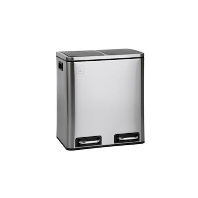 SVITA TM2X15 Mülleimer 30 Mülltrennsystem Abfalleimer mit Fächern Silber Image