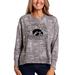 Women's Gray Iowa Hawkeyes Brandy Tie-Dye Long Sleeve Tri-Blend Pullover Top