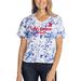 Women's Navy Ole Miss Rebels Faye Ruffle V-Neck T-Shirt