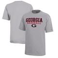 Youth Champion Gray Georgia Bulldogs Stacked Logo Baseball T-Shirt