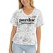 Women's Gray Purdue Boilermakers Faye Ruffle V-Neck T-Shirt