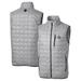 Men's Cutter & Buck Silver Las Vegas Raiders Helmet Rainier PrimaLoft Eco Insulated Full-Zip Puffer Vest